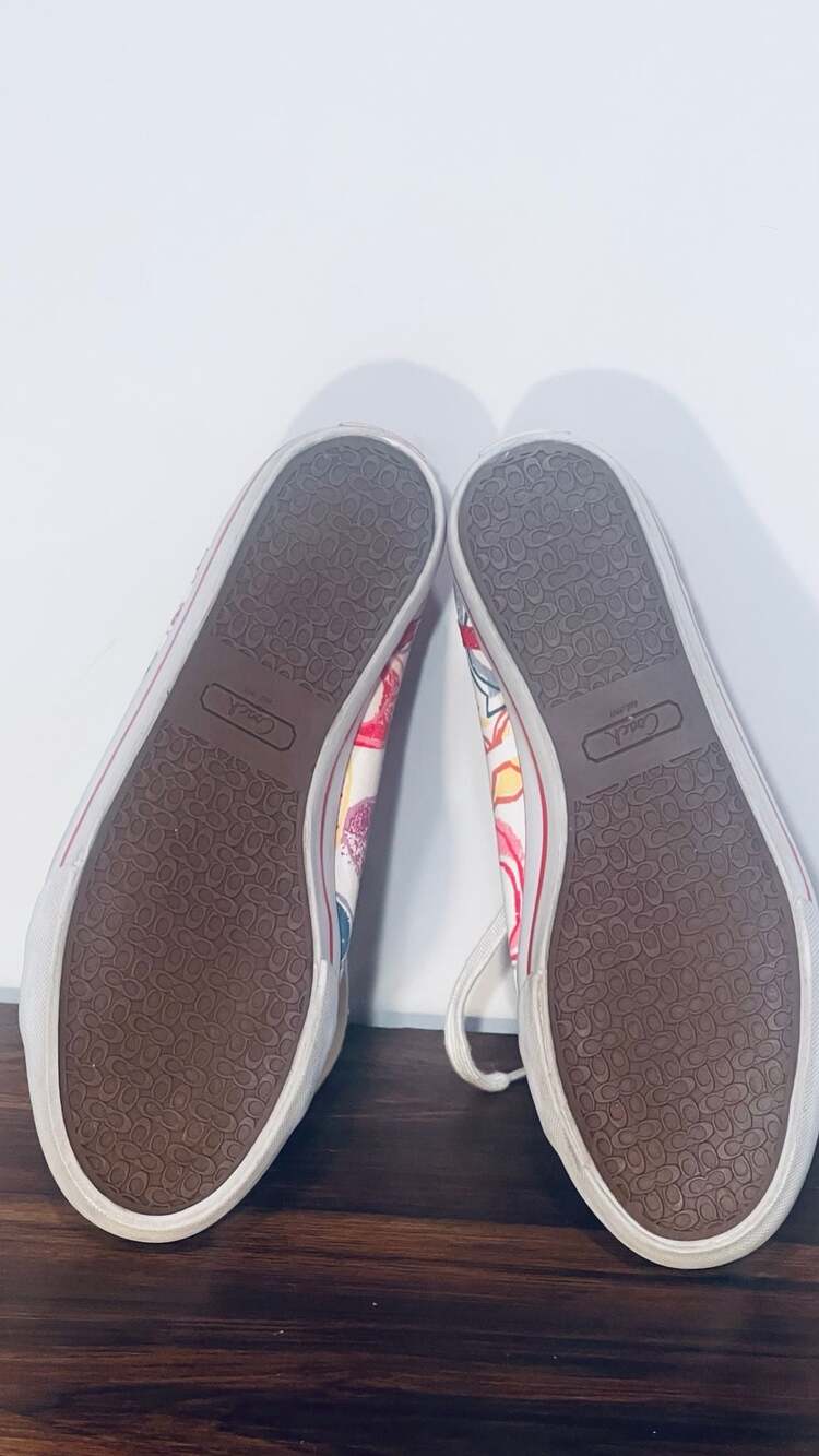 Coach Signature Print Canvas Sneakers Pink Multicolor Women Size 7.5 - Picture 7 of 11